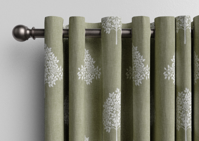 William Morris Marigold Tree Embroidery, Nettle - Made to Measure Curtains - Image 12